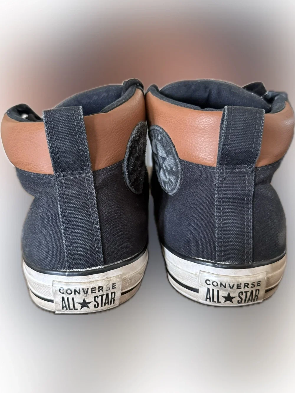 Converse Men’s Black Canvas High-Top Sneakers - Picture 4 of 5